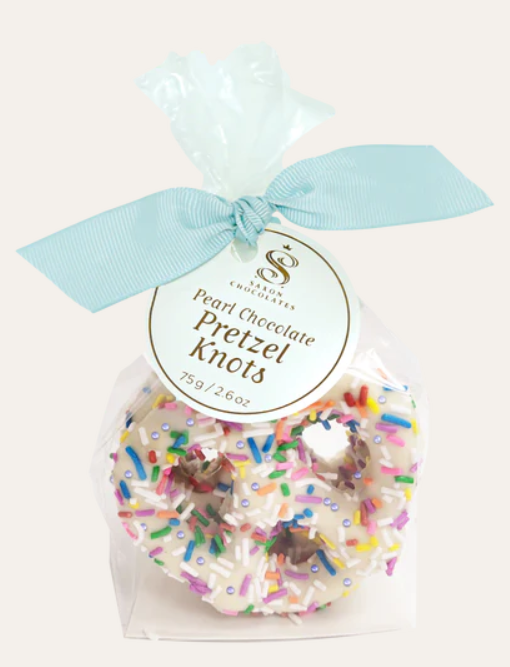 Saxon Chocolate- Pearl Chocolate Pretzel Knots- 75g